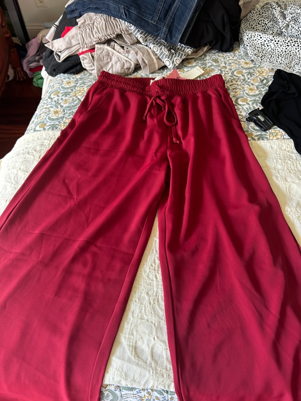 Marshalls Deep Pink Wide Leg Drawstring Pants